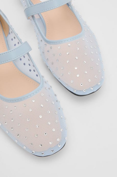 Harriet Mesh Embellished Mary Jane Flats - Image 3