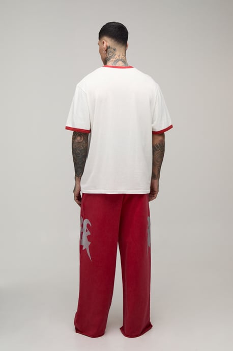 Tall Extreme Wide Leg Embellished Washed Loopback Jogger - Image 2