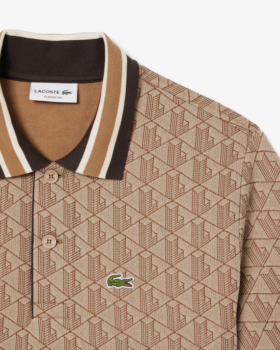 Lacoste Men's Monogram Polo-Beige - Image 2