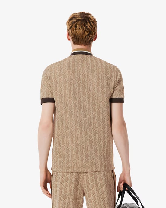 Lacoste Men's Monogram Polo-Beige - Image 5