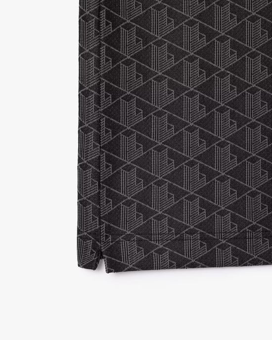 Lacoste Men's Monogram Polo-Black - Image 6
