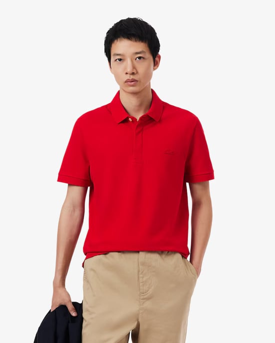 Lacoste Men's Paris Strech Pique Polo Shirt Red - Image 4