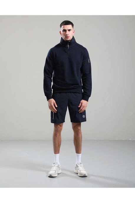 Stanford 1/4 Zip Hood Navy - Image 2