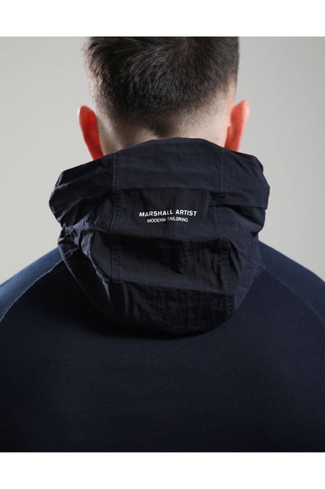Stanford 1/4 Zip Hood Navy - Image 4