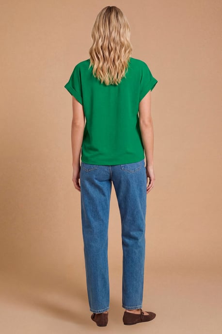 V Neck Grown On Sleeve Top - Image 3