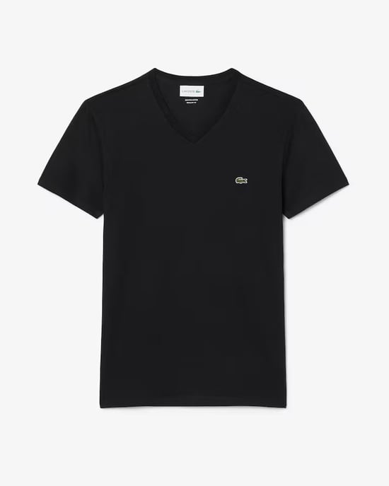 Lacoste Men's V Neck T-Shirt-Black - Image 1