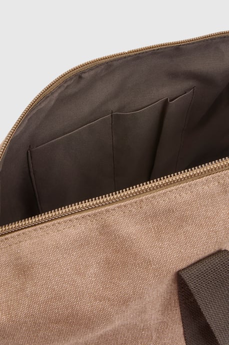Taupe Canvas Overnight Bag - Image 3