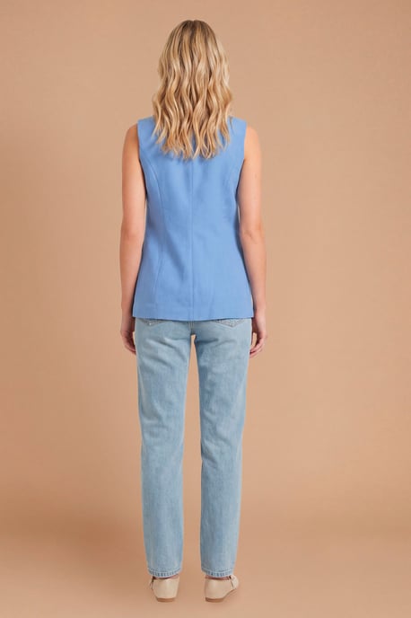 Petite Pocket Detail Sleeveless Blazer - Image 3