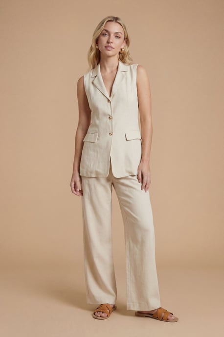 Pocket Detail Sleeveless Blazer - Image 1