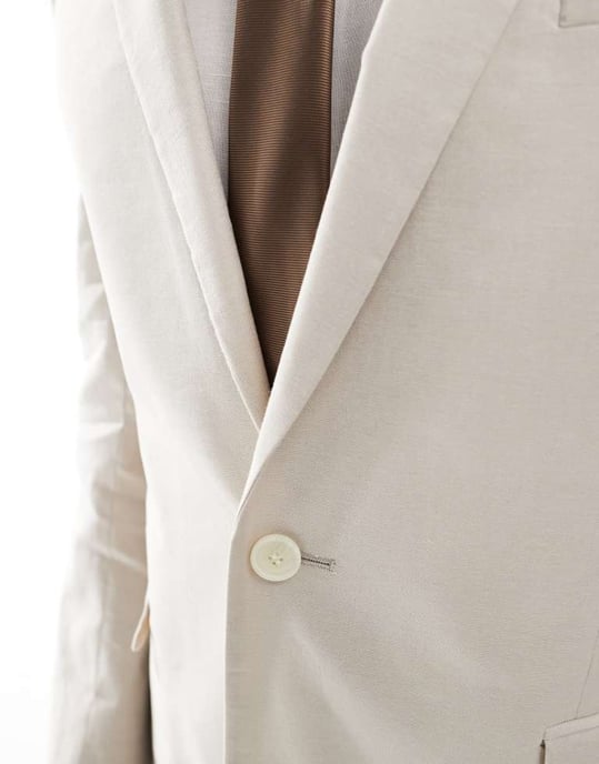 ASOS DESIGN slim med linjacket i sten - Image 2