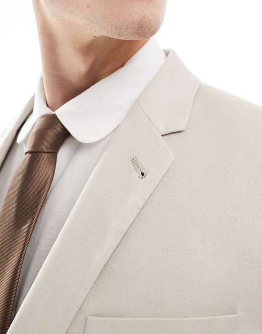 ASOS DESIGN slim med linjacket i sten - Image 3