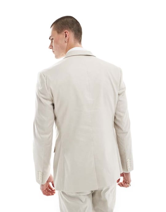 ASOS DESIGN slim med linjacket i sten - Image 4