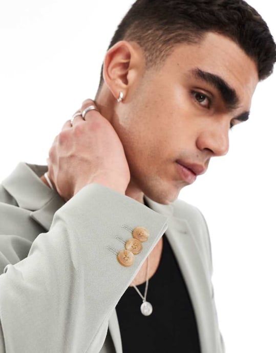 ASOS DESIGN vanlig kavaj i salviagrön - Image 3