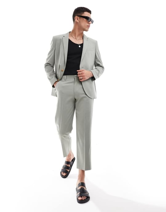 ASOS DESIGN vanlig kavaj i salviagrön - Image 4