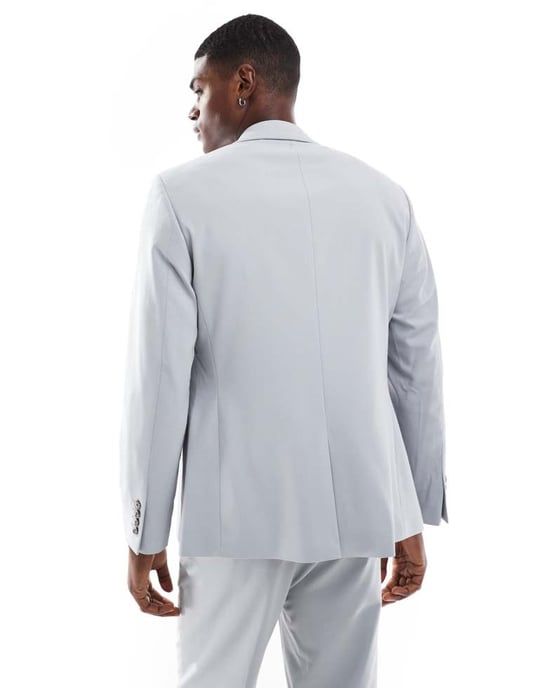 ASOS DESIGN slim passform kavaj i grått - Image 3