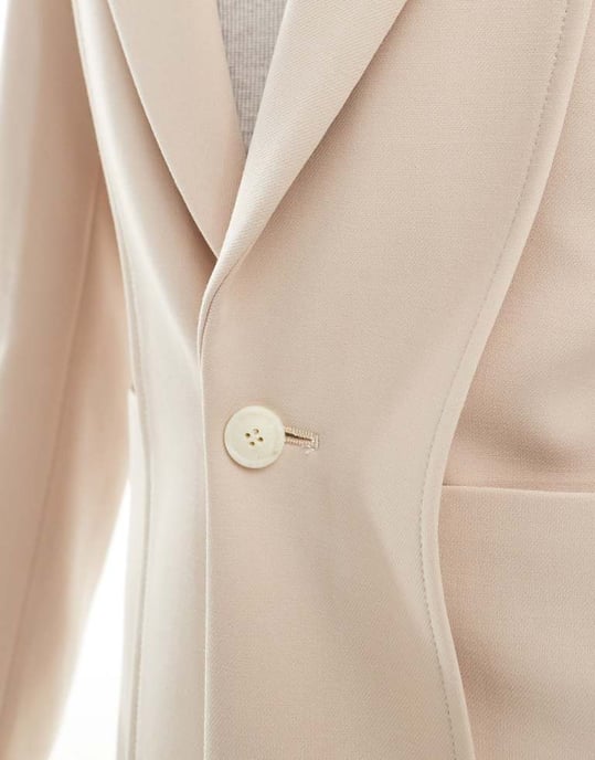 ASOS DESIGN slim fit kavaj med paneldetalj i stenbeige - Image 3