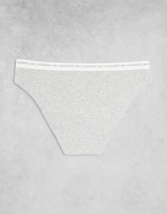 Lacoste 3 pack briefs in black grey white - Image 2