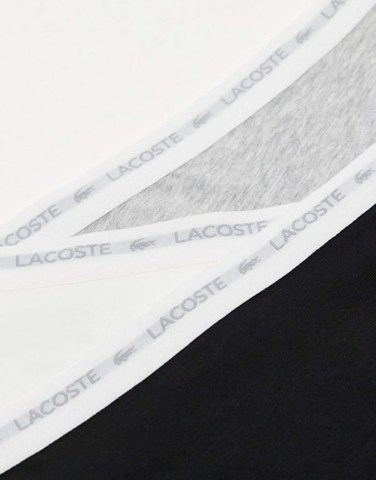 Lacoste 3 pack briefs in black grey white - Image 4