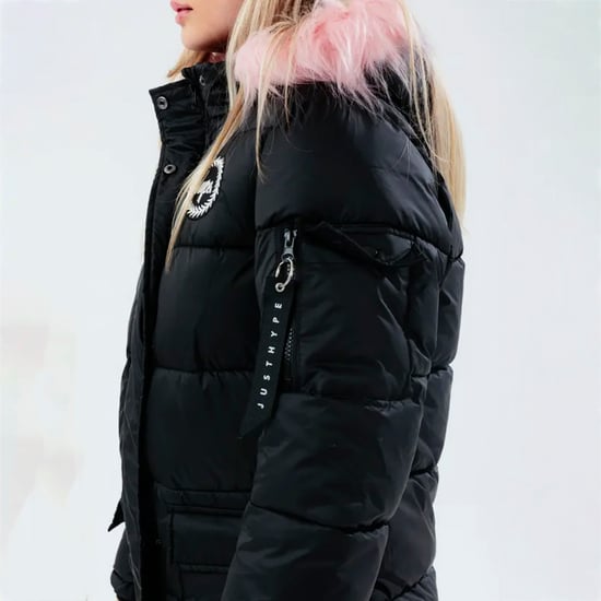 Meisjes Explorer Jas Kinderen Zwart Gewatteerde Warm Winterjas met Capuchon - Image 5