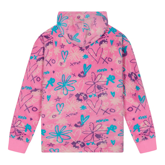 Meisjes Oversized Deken Blauw Scribble Hoodie Kinderen Fleece Warme Lounge Kleding - Image 2
