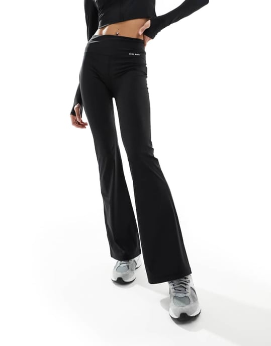 Miss Sixty co-ord logo flared yoga pants in black - Image 1