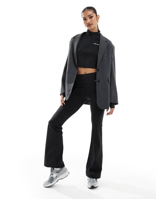 Miss Sixty co-ord logo flared yoga pants in black - Image 4