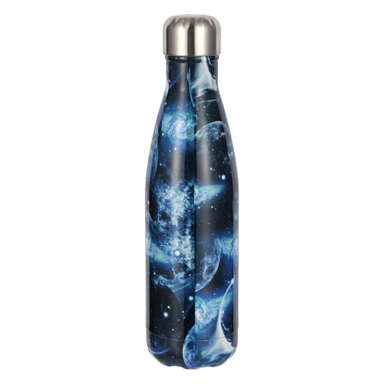 Thermische Waterfles Multi Maanprint | Blauwe RVS Levensdichte Fles - Image 2