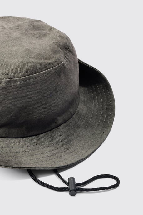Printed Tie Dye Boonie Hat In Black - Image 4