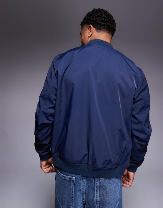 ASOS DESIGN lightweight bomber jacket in navy - Image 4