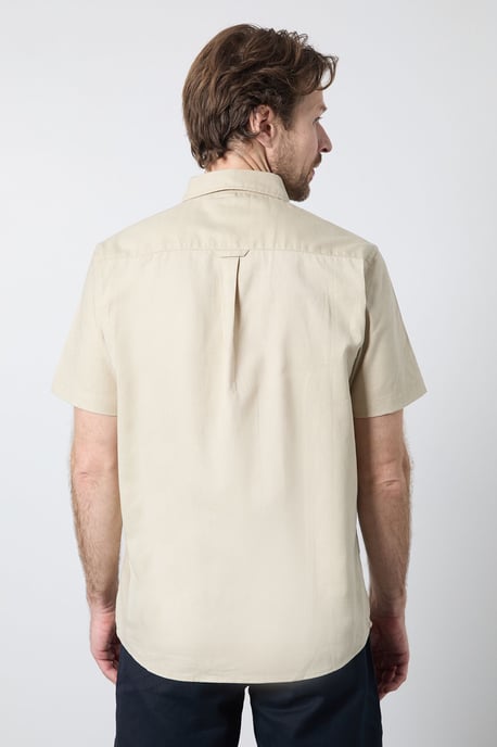 Stone Short Sleeve Linen Blend Shirt - Image 3