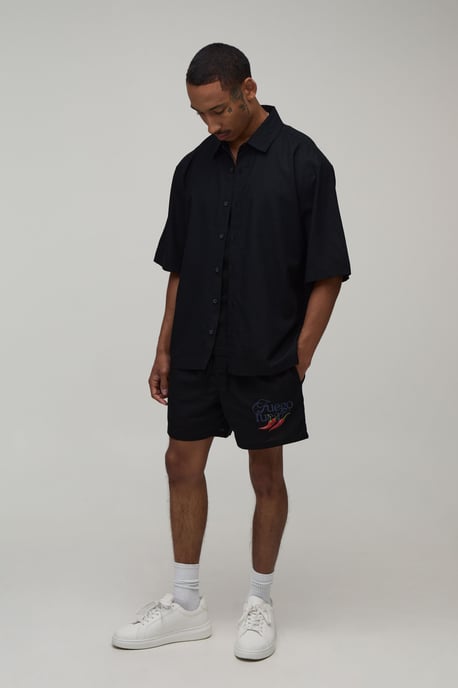 Oversized Half Sleeve Chilli Shirt and Relaxed Short - Image 4