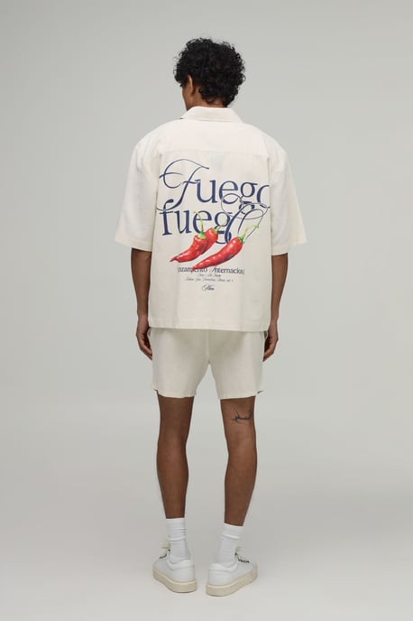 Oversized Half Sleeve Chilli Shirt and Relaxed Short - Image 2