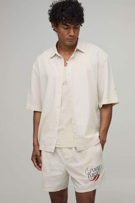 Oversized Half Sleeve Chilli Shirt and Relaxed Short - Image 3