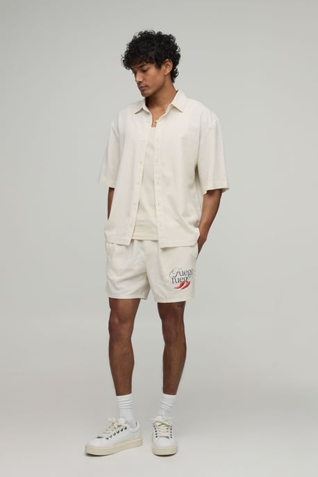 Oversized Half Sleeve Chilli Shirt and Relaxed Short - Image 4