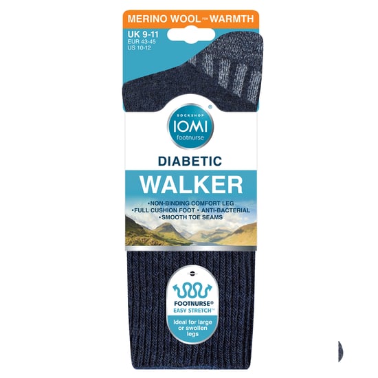 Diabetic Wool Walking Socks for Men | Extra Wide Cushioned Hiking Socks - Image 2