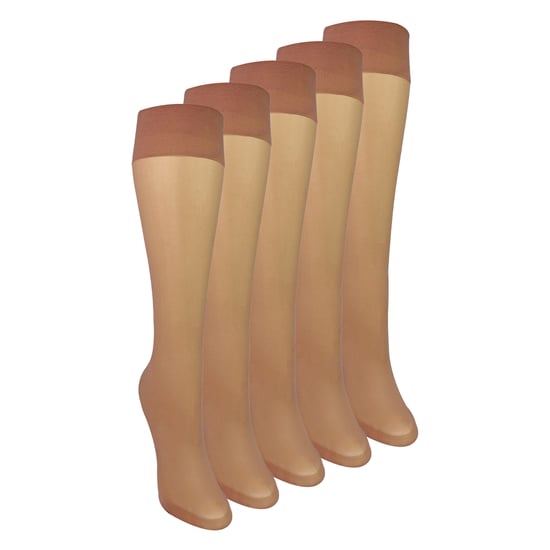 5-Pack Dames Kniehoge Pop Sokken 15 Denier Lichte Doorzichtige Sokken - Image 1