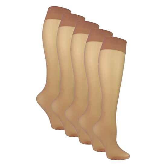 5-Pack Dames Kniehoge Pop Sokken 15 Denier Lichte Doorzichtige Sokken - Image 3