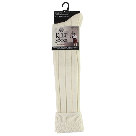 1 Pack Heren Wol Lange Kniehoge Crème Kilt Sokken - Image 2