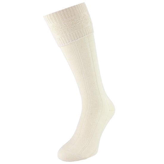 1 Pack Heren Wol Lange Kniehoge Crème Kilt Sokken - Image 3