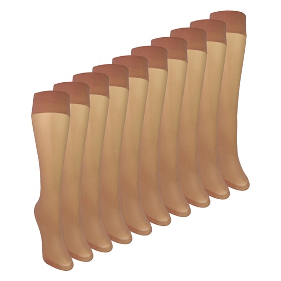 10-Pack Dames Kniehoge Pop Sokken 15 Denier Lichtgewicht Transparante Sokken - Image 1
