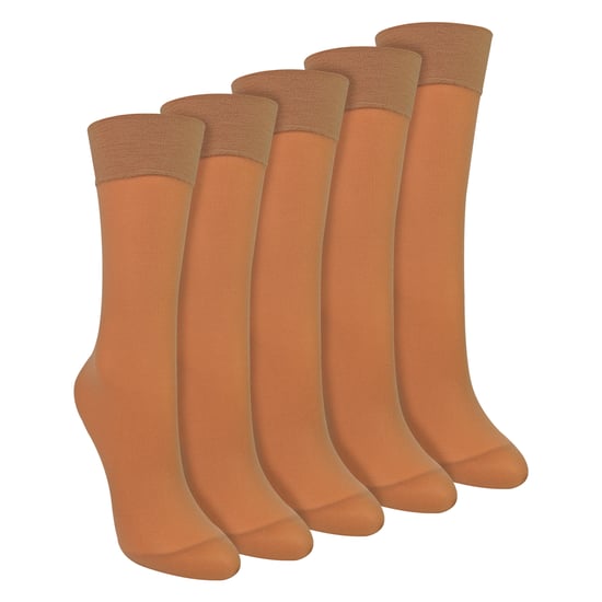 5 Pack Ladies Ankle High Pop Socks 15 Denier Lightweight Sheer Socks - Image 1