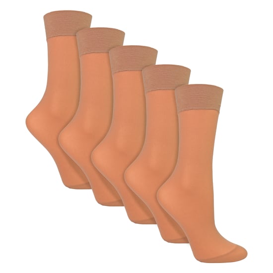 5 Pack Ladies Ankle High Pop Socks 15 Denier Lightweight Sheer Socks - Image 3
