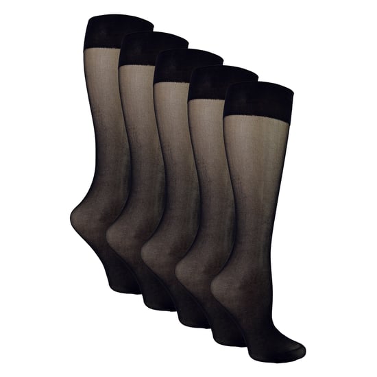 5 Pack Ladies Knee High Pop Socks 15 Denier Lightweight Sheer Socks - Image 3