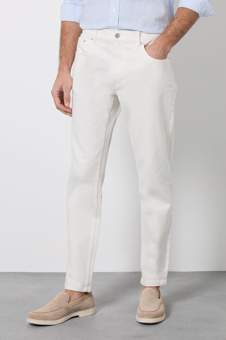 Off White Slim Fit Jeans - Image 2