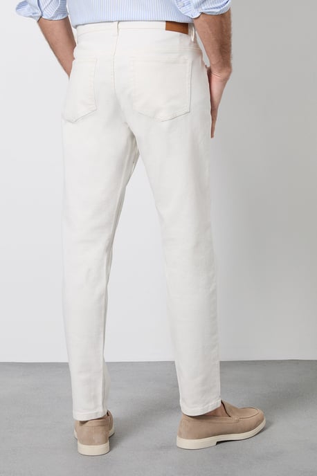 Off White Slim Fit Jeans - Image 3