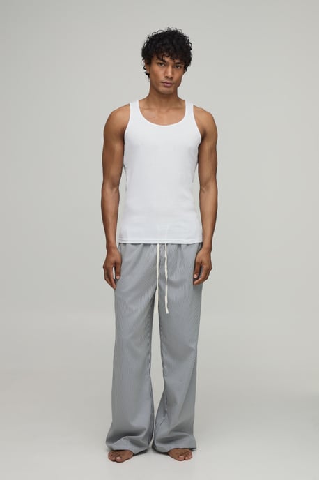 Wide Leg Stripe Lounge Bottoms - Image 4