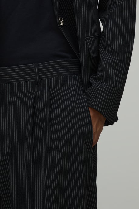 Tailored Pinstripe Pleat Front Wide Fit Suit Trousers - Image 3