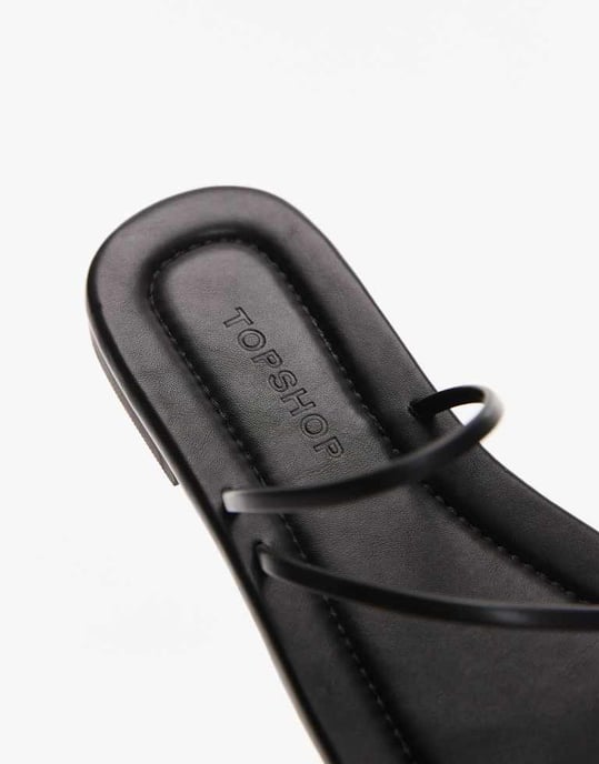 Topshop Jasper minimal sandal in black - Image 4