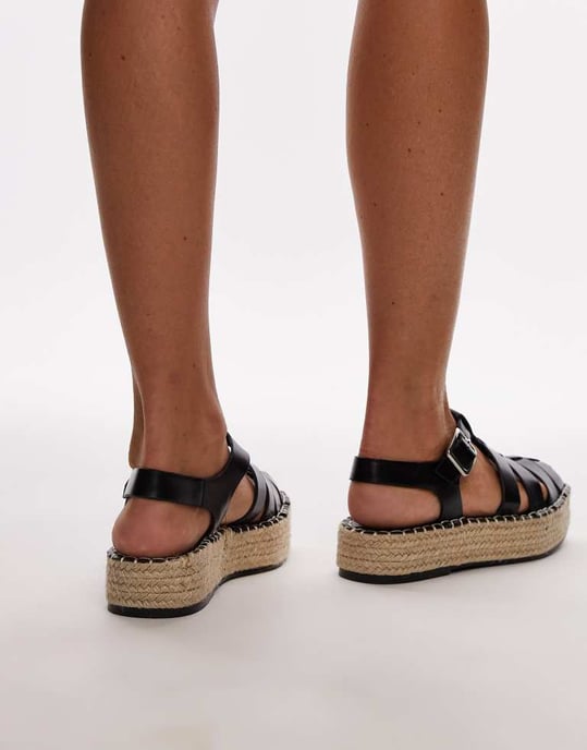 Topshop Chilli fiskarstils espadrillo i svart - Image 3