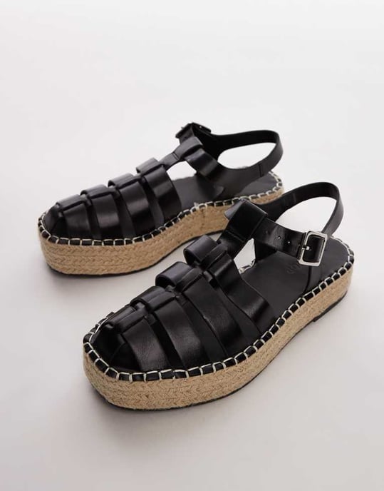 Topshop Chilli fiskarstils espadrillo i svart - Image 4